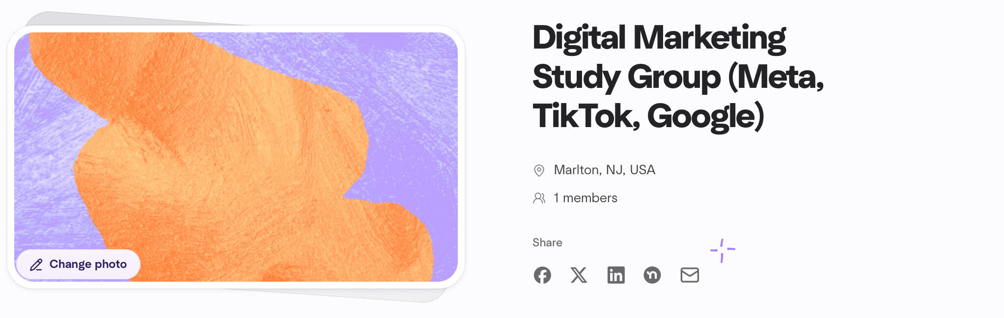 Sam Halperin New Meetup group, Digital Marketing Study Group (Meta, TikTok, Google)
